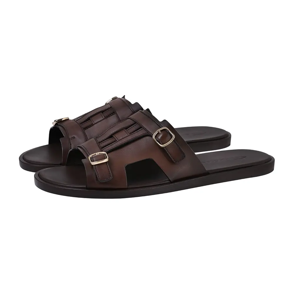 Шлепанцы кожаные