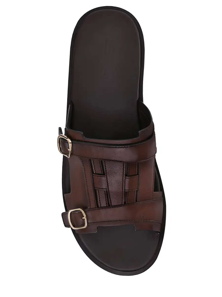 Шлепанцы кожаные