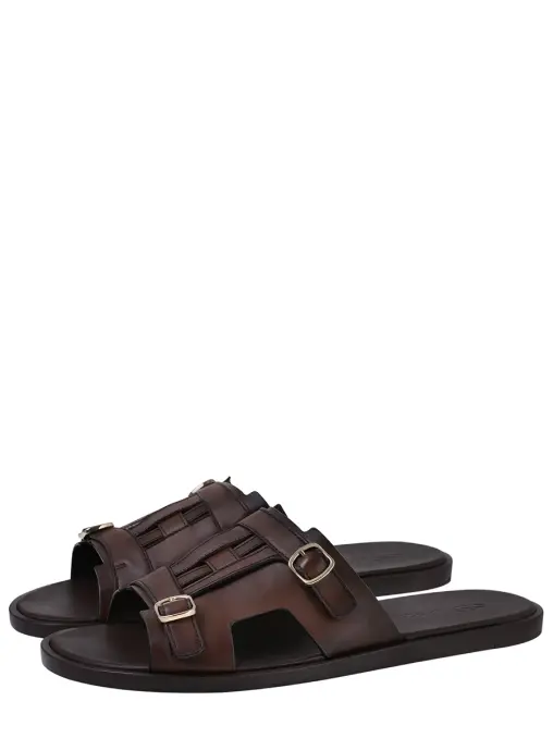 Шлепанцы кожаные SANTONI