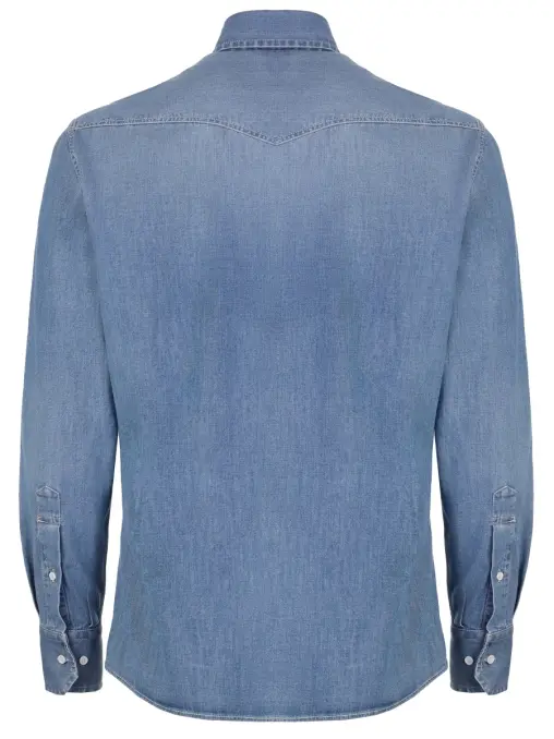 Рубашка Regular Fit джинсовая BRUNELLO CUCINELLI