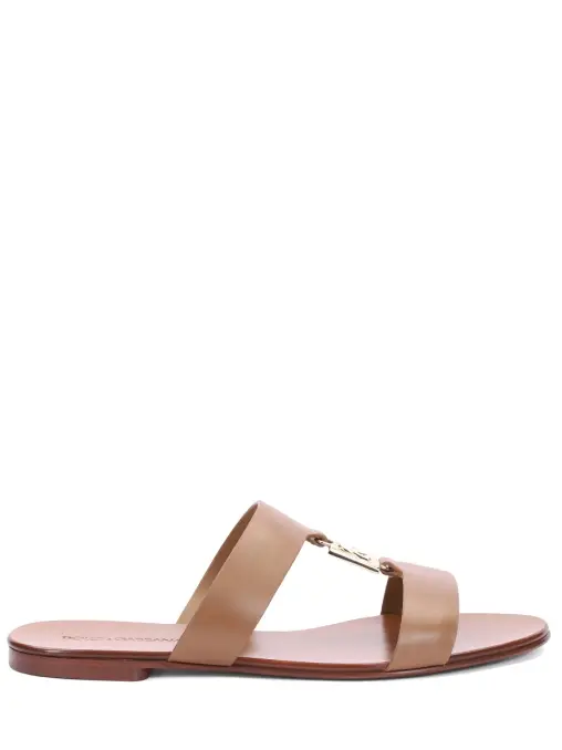 Шлепанцы кожаные DOLCE & GABBANA