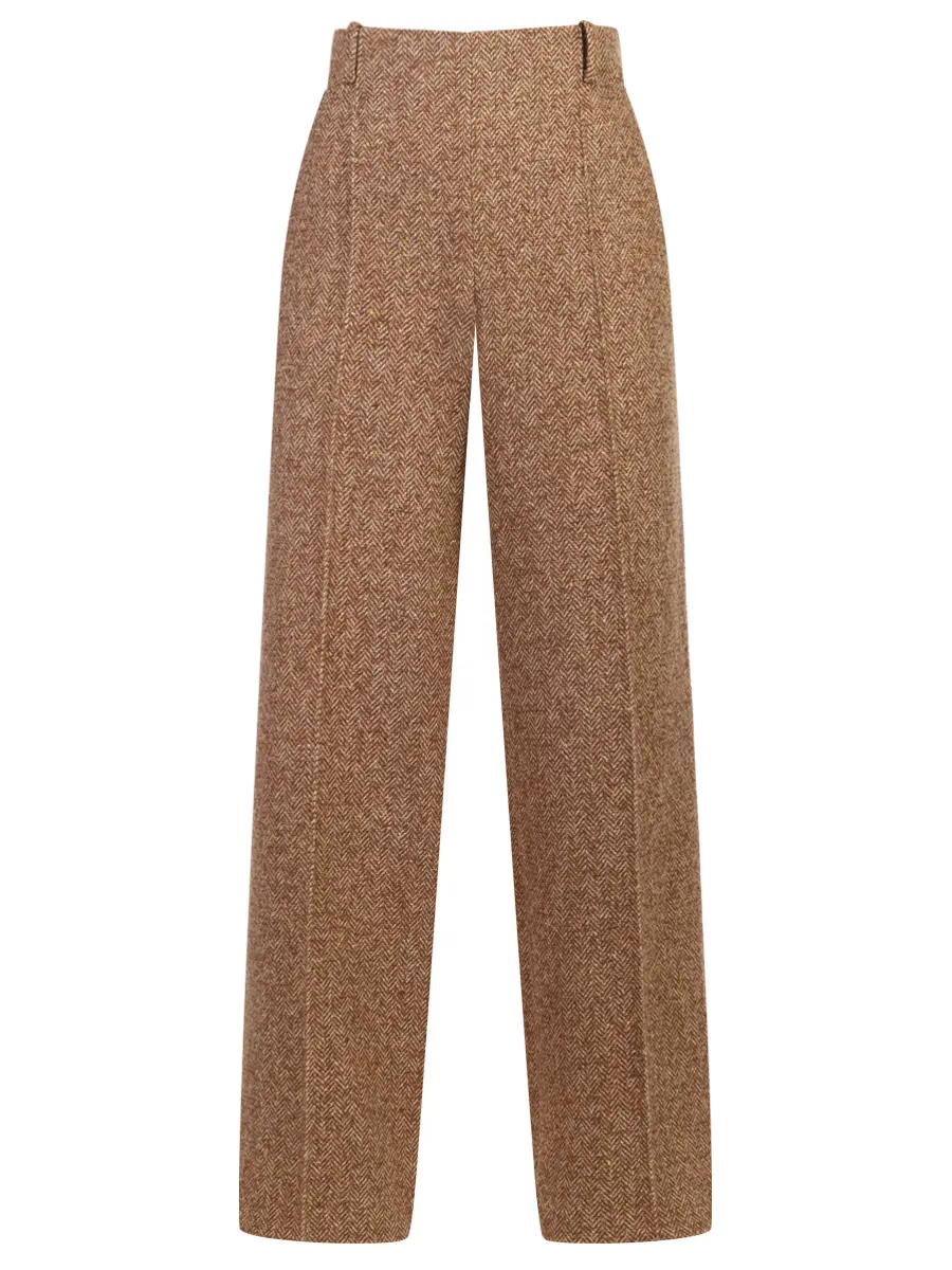 Брюки из шерсти и шелка