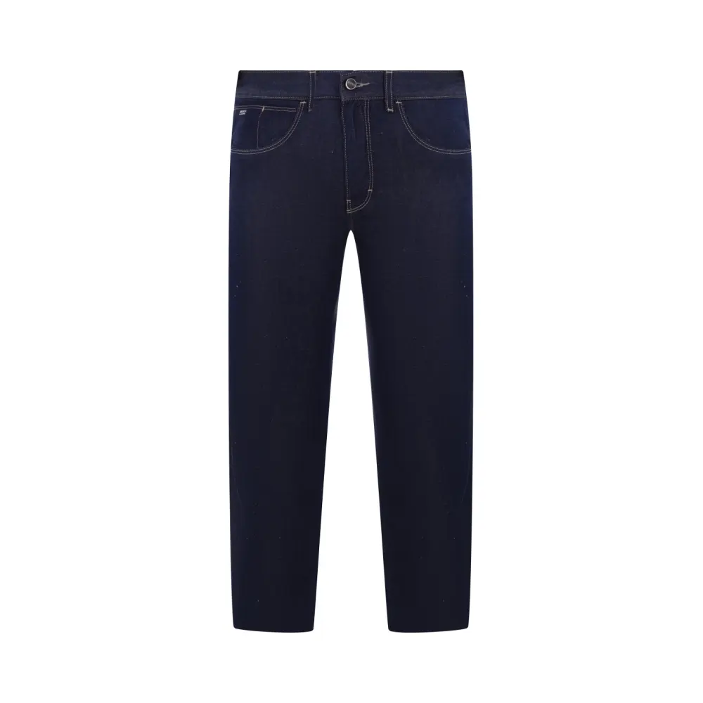 Джинсы Regular Fit из хлопка и льна