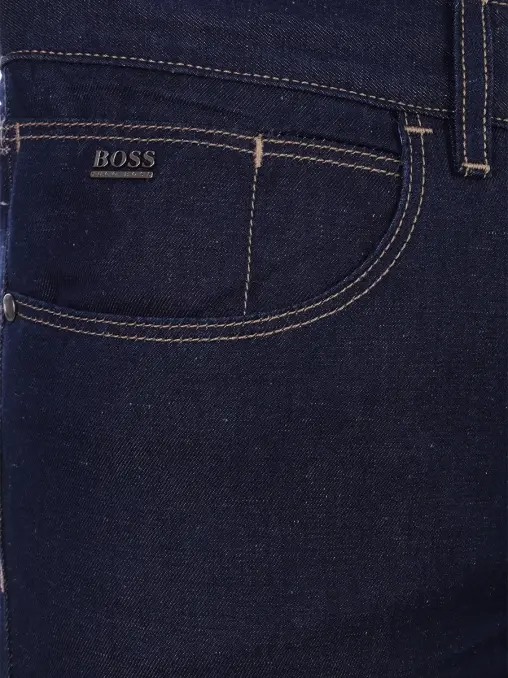 Джинсы Regular Fit из хлопка и льна BOSS