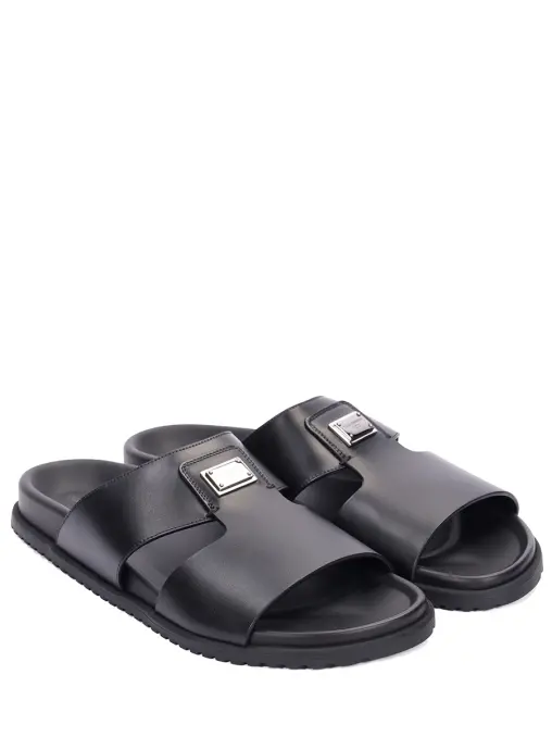 Шлепанцы кожаные DOLCE & GABBANA