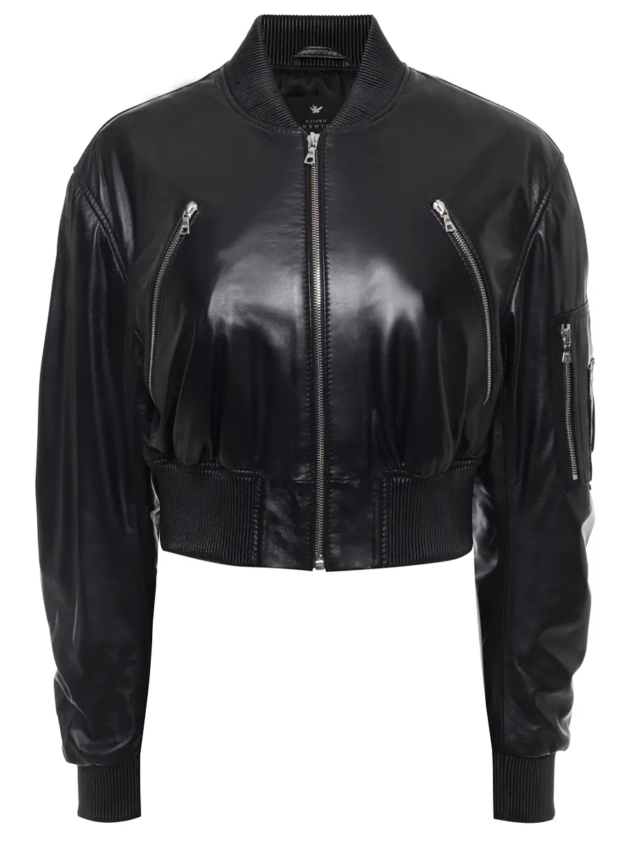 Бомбер кожаный