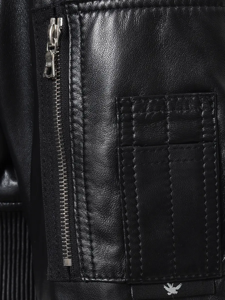 Бомбер кожаный