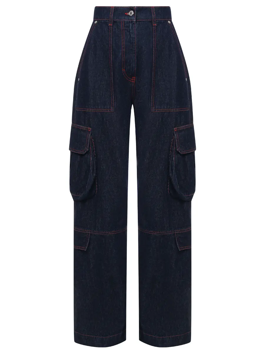 Джинсы-карго хлопковые