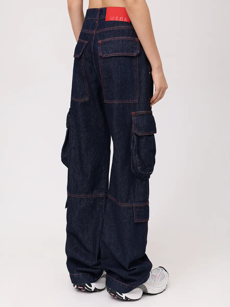 Джинсы-карго хлопковые