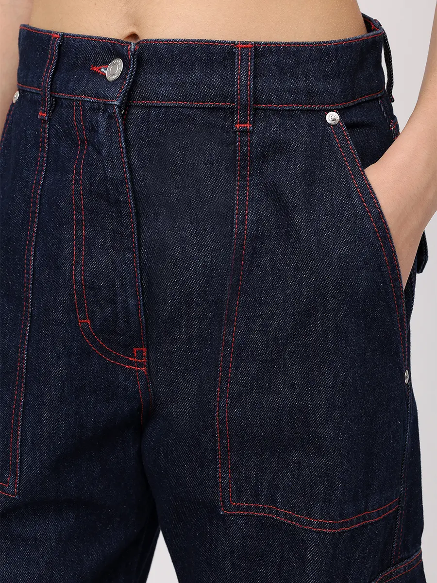 Джинсы-карго хлопковые