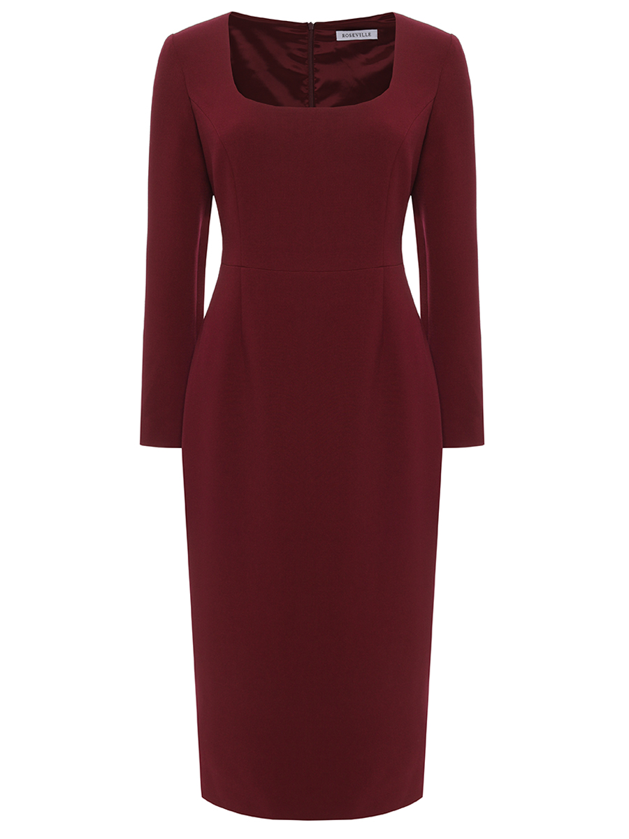 Платье-футляр однотонное