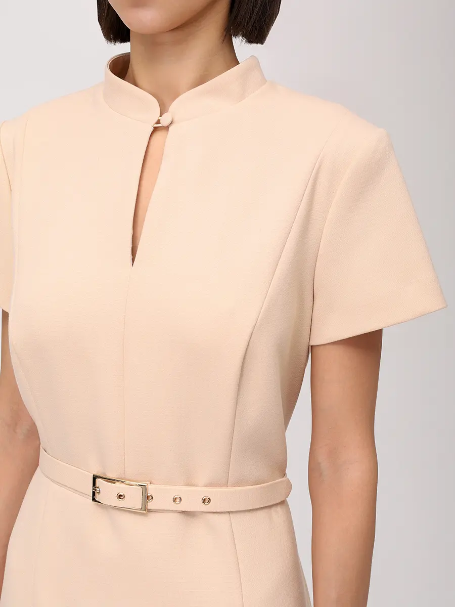 Платье-футляр из хлопка и вискозы