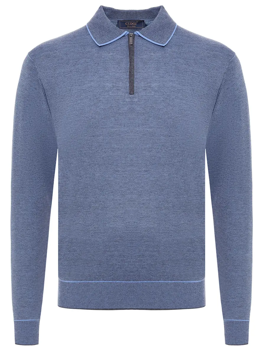 Поло из тенселя и шерсти