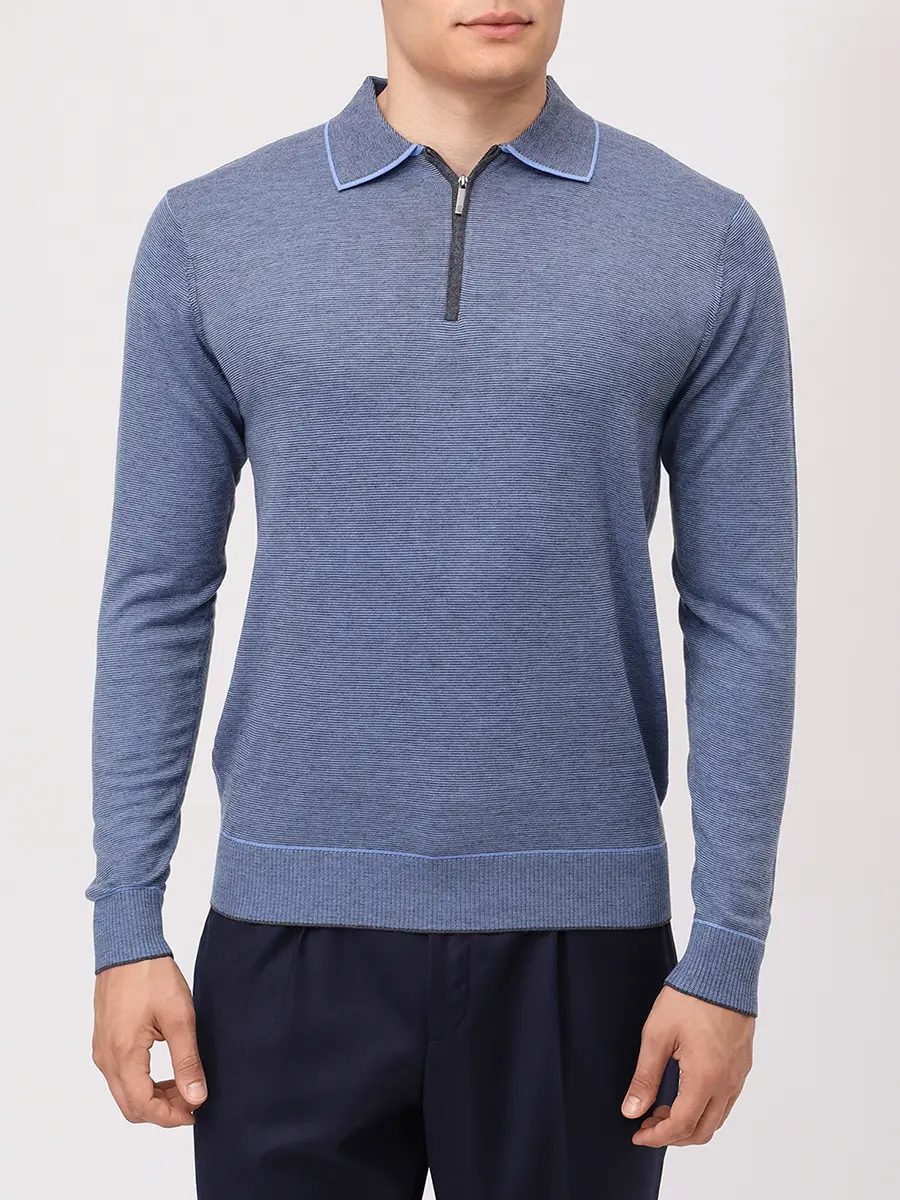 Поло из тенселя и шерсти