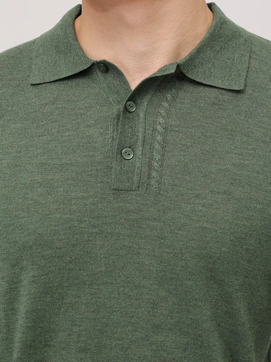 Поло из тенселя и шерсти