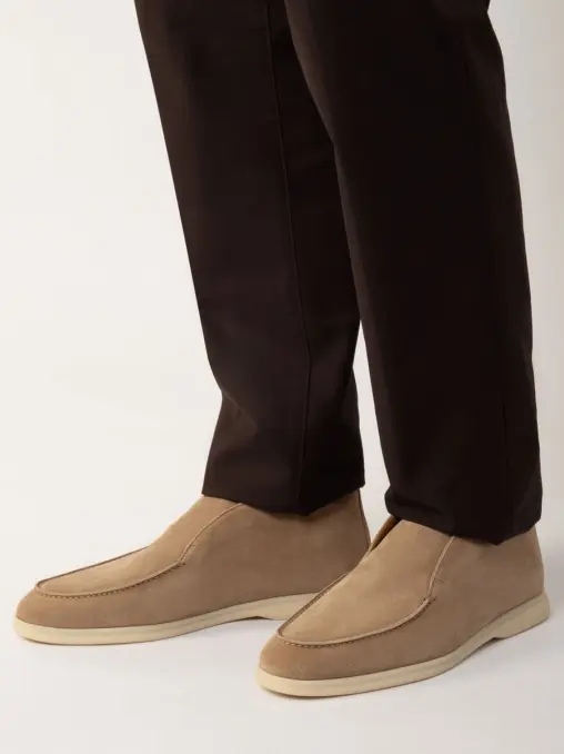 Лоферы замшевые Open Walk LORO PIANA