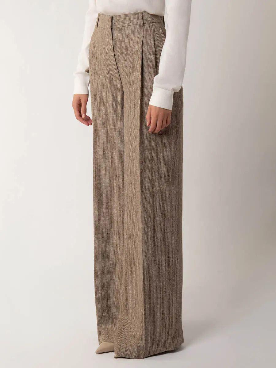 Брюки льняные