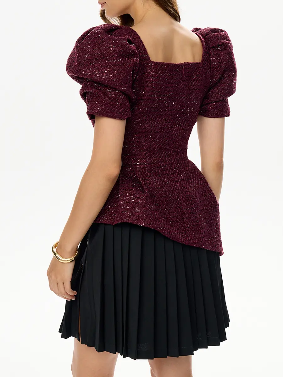 Топ из твида с пайетками