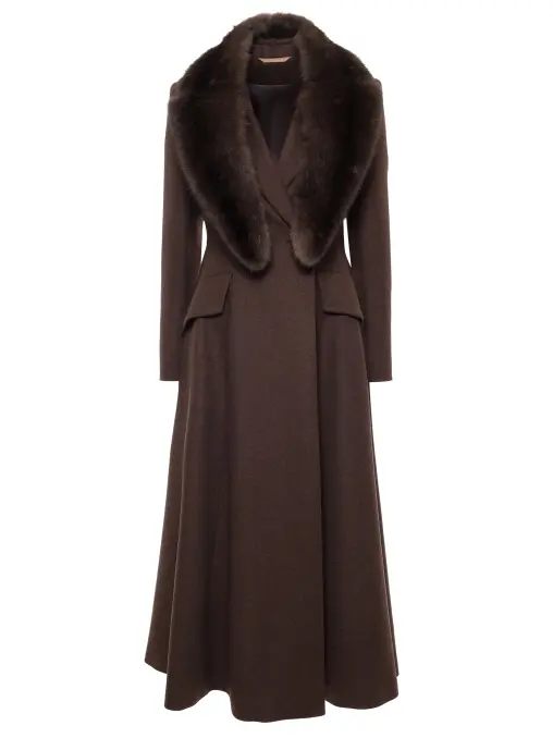 Пальто с мехом соболя ELISABETTA