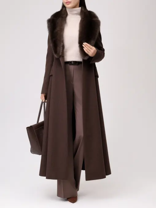 Пальто с мехом соболя ELISABETTA