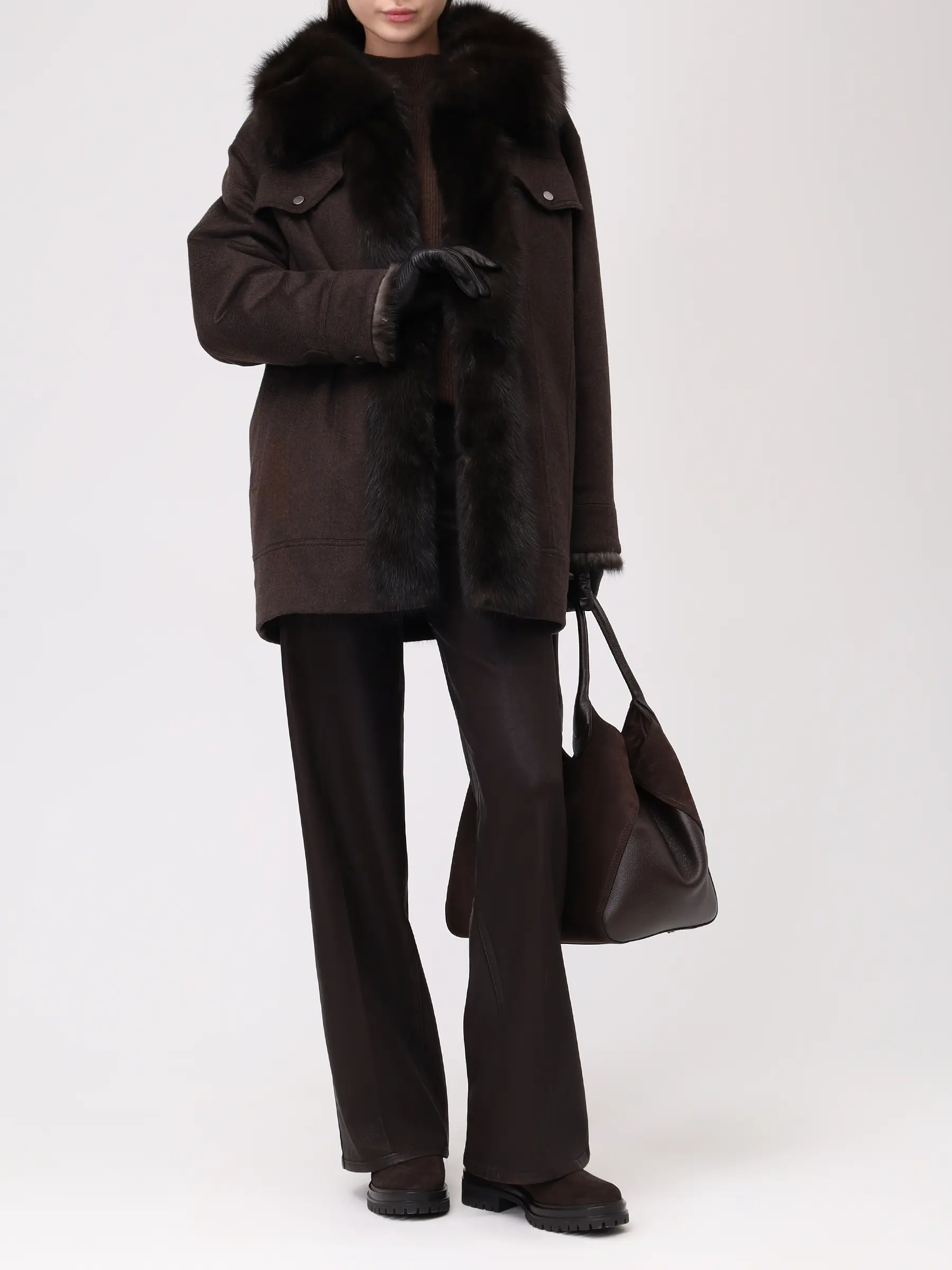 Куртка двусторонняя Sophie с мехом соболя