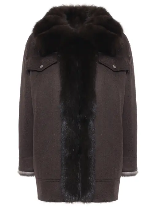 Куртка двусторонняя Sophie с мехом соболя BLACK SABLE