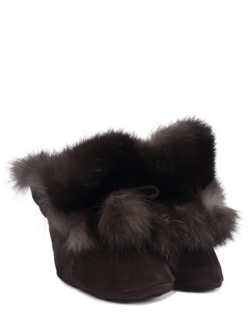 Пинетки с мехом соболя BLACK SABLE