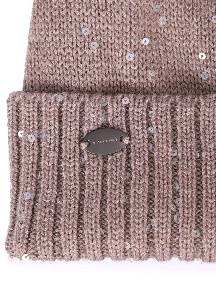 Шапка кашемировая с мехом соболя