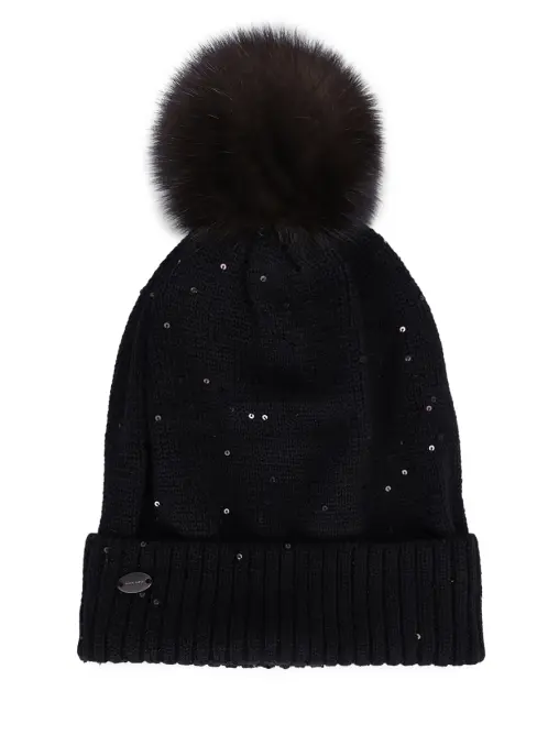 Шапка кашемировая с мехом соболя BLACK SABLE