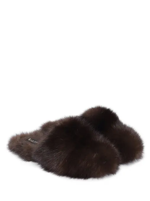 Мюли из меха соболя BLACK SABLE