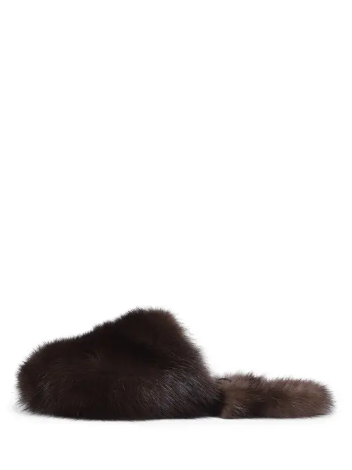 Мюли из меха соболя BLACK SABLE