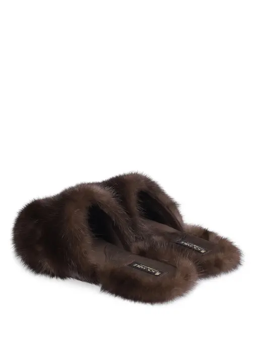 Мюли из меха соболя BLACK SABLE