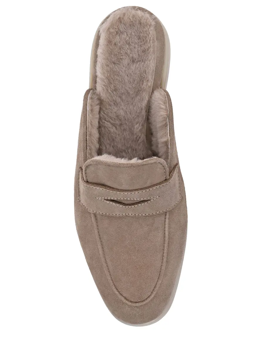 Мюли замшевые на меху