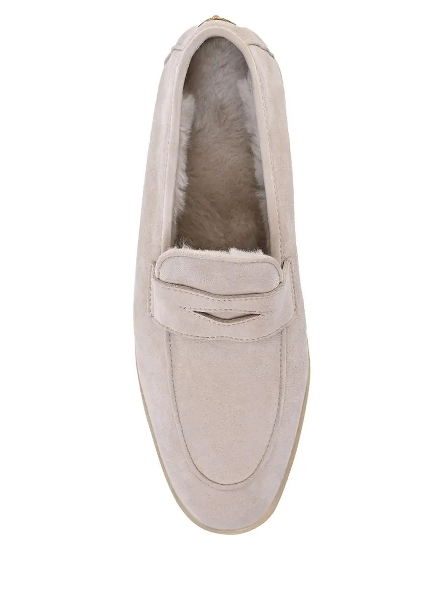 Лоферы замшевые на меху