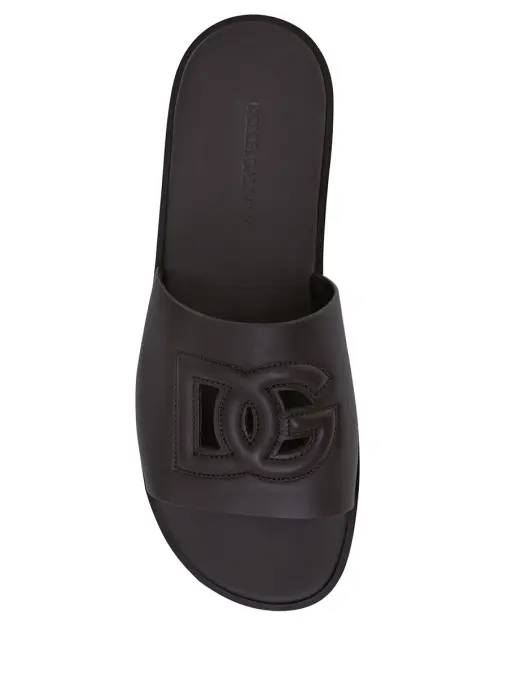 Шлепанцы кожаные DOLCE & GABBANA