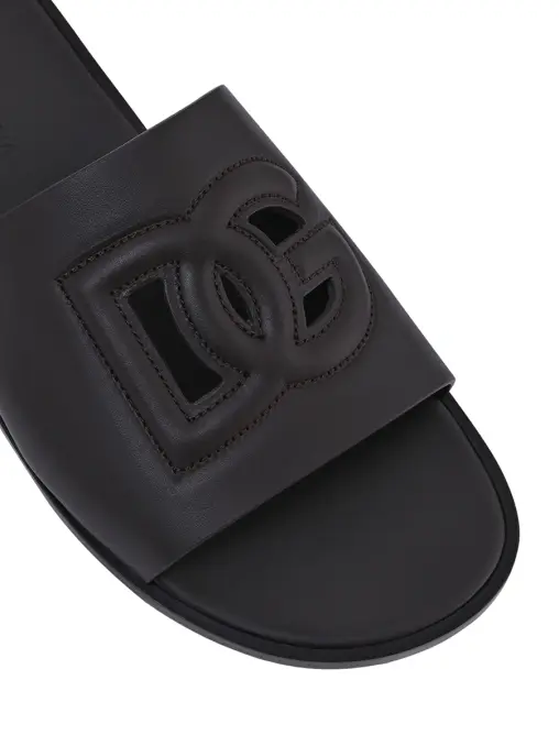 Шлепанцы кожаные DOLCE & GABBANA