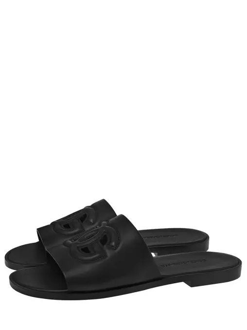 Шлепанцы кожаные DOLCE & GABBANA