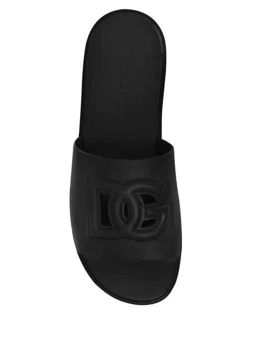 Шлепанцы кожаные DOLCE & GABBANA