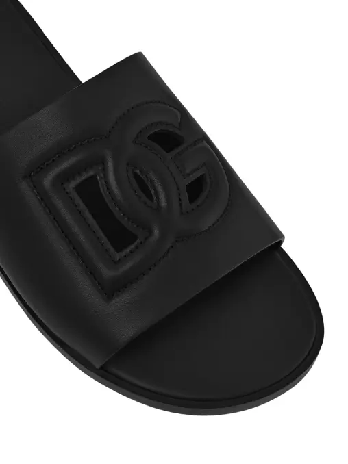 Шлепанцы кожаные DOLCE & GABBANA