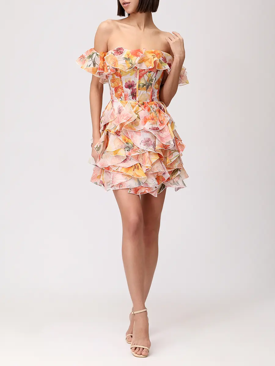 Платье из шелка и льна Viola