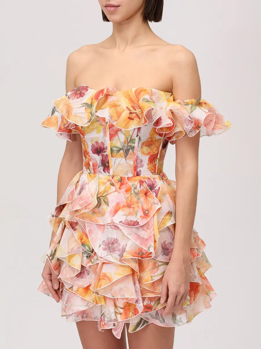 Платье из шелка и льна Viola