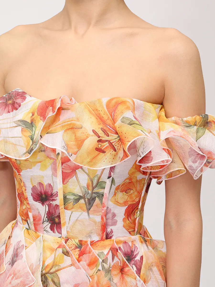 Платье из шелка и льна Viola