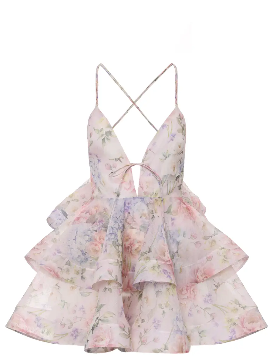 Платье из шелка и льна Anemone Du Japon