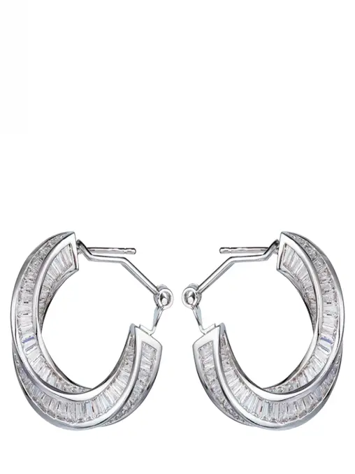 Серьги-кольца с фианитами Crush CAVIAR JEWELLERY