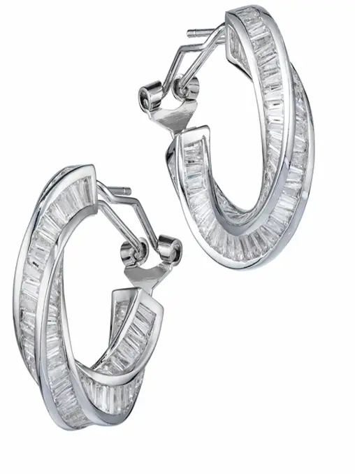 Серьги-кольца с фианитами Crush CAVIAR JEWELLERY