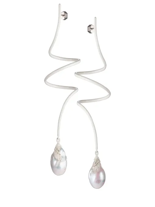 Серьги-спираль с барочной жемчужиной CAVIAR JEWELLERY