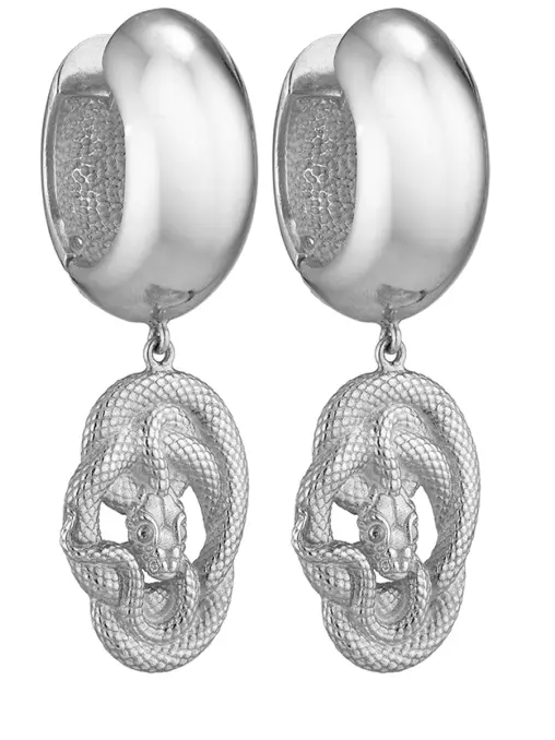 Серьги с подвеской в форме змеи CAVIAR JEWELLERY