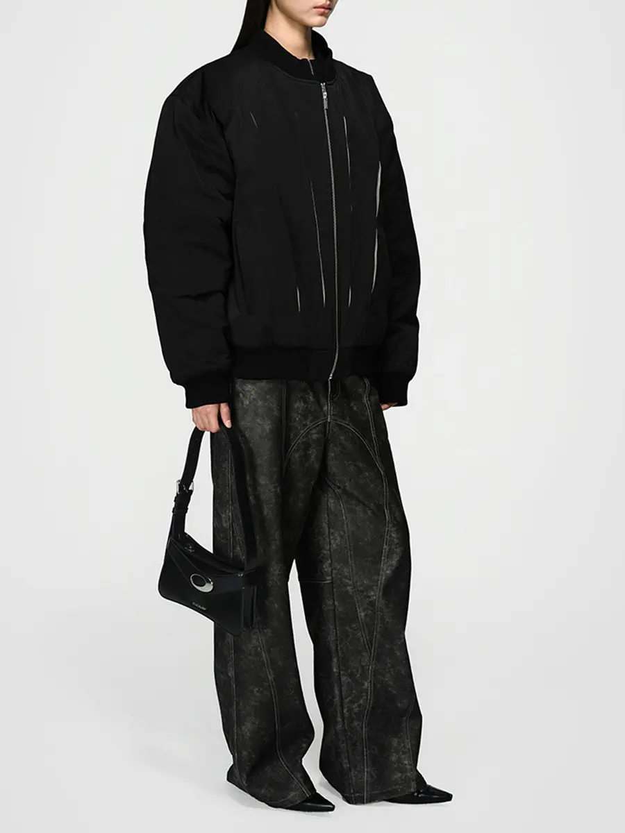 Бомбер однотонный Black Moon Bomber