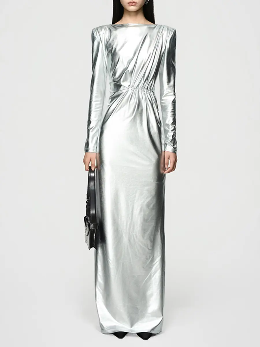 Платье однотонное Silver Sparkling Dress