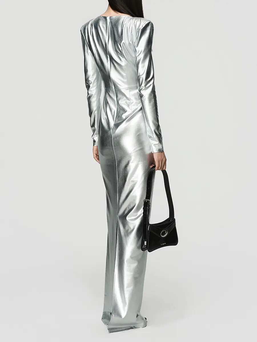 Платье однотонное Silver Sparkling Dress